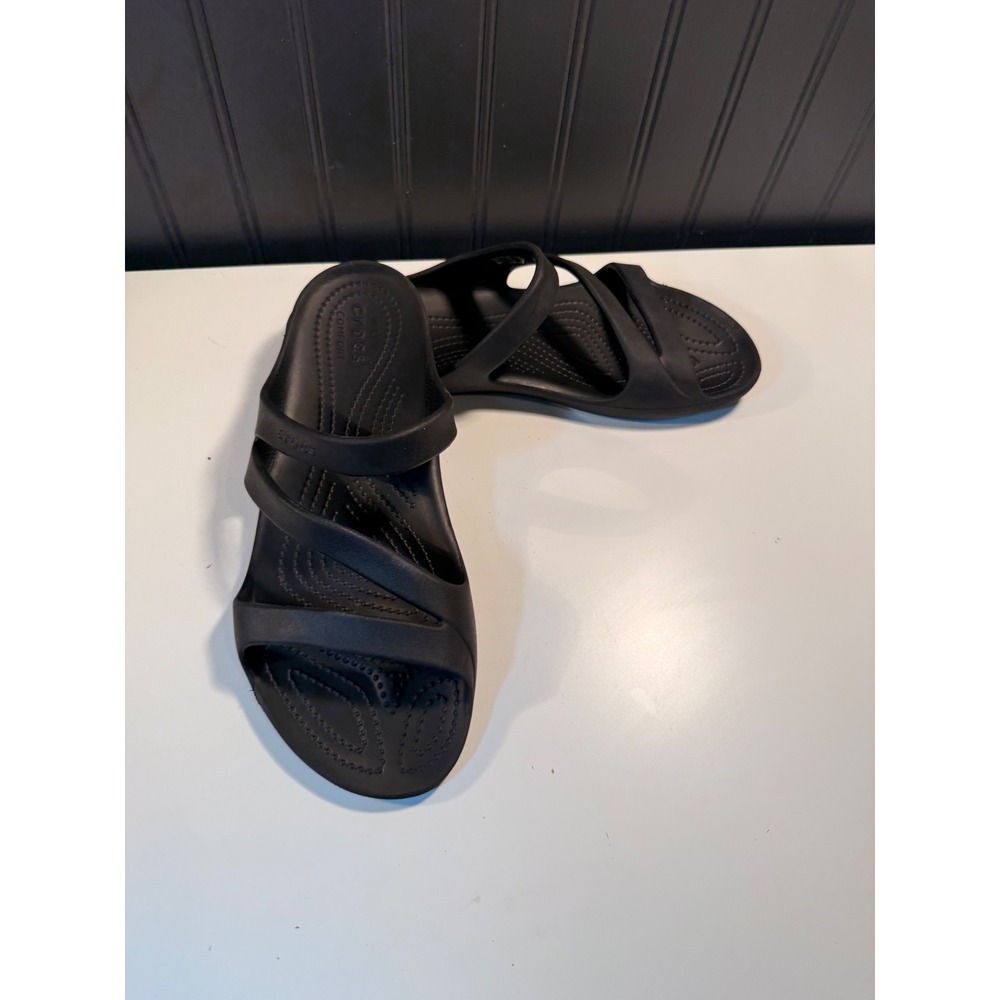 Crocs Swiftwater Sandal Black Strappy Water Friendly Slides Womens 10 203998